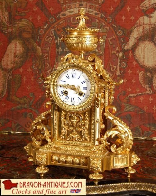 ***** Sold ***** Antique French Ormolu Boudoir Clock ~ French - Circa 1880 ~